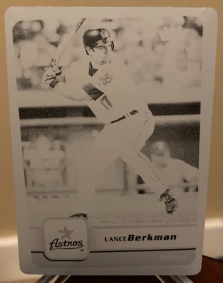 Lance Berkman - Placa de prensa de impresión de béisbol Fleer 2006 MLB - 1/1 - Astros Foto 1 de 2