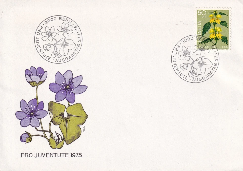 SWITZERLAND 1975 FIRST DAY COVER, WITH CACHET, YELLOW NETTLE - Image 1 of 1