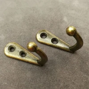 5 Pcs Antique Thick Brass Coat Hook Wall Door Hanger Hat Bag Robe Alloy Hooks - Picture 1 of 5