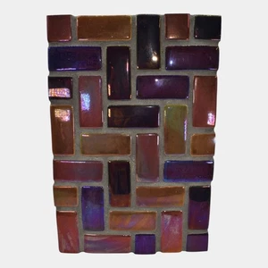 Azulejos de cerámica montados iridiscentes morados amarillos morados Motawi - Imagen 1 de 6