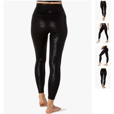 Beyond Yoga Shiny Leopard High Waisted Midi Leggings Black Size Small - Image 1 of 4