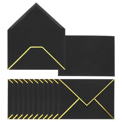 30 Pack A7 Envelope, 5x7 Card Envelope with Gold Border, Black - Image 1 of 4