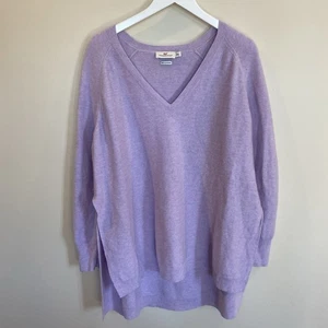 Vineyard Vines Wool Cashmere Poncho Sweater Womens Medium Large Purple Oversized - Picture 1 of 6