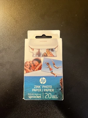 HP ZINK Photo Paper for Sprocket Printers 2x3" 20 Sheets Instant Sticky-Back - Image 1 of 2