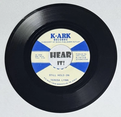 Obscure Girl Country 45 TERESA LYNN Take My Wings Off / Still Hold K-ARK hear - Imagem 1 de 2