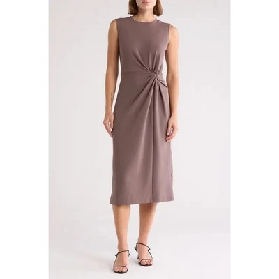 Nordstrom Rack Modal Blend Ponte Sleeveless Knit Twist Knot Capsule Dress Chic L - Image 1 of 4