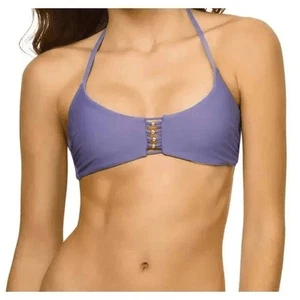 PIlyq M Amethyst Zen Braided Purple Strappy Halter Bikini Top Swim - Picture 1 of 4