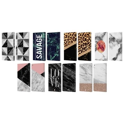 HEAD CASE DESIGNS MARBLE TREND MIX LEATHER BOOK WALLET CASE FOR AMAZON FIRE - Image 1 of 4