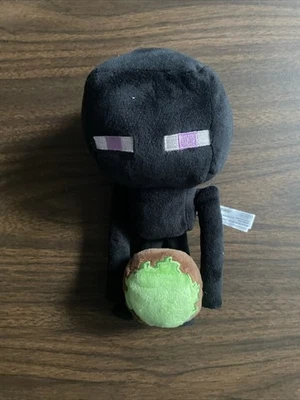Minecraft Enderman Happy Explorer Plush Holding Block 8" Jinx Mojang 2018 F32 - Image 1 of 3