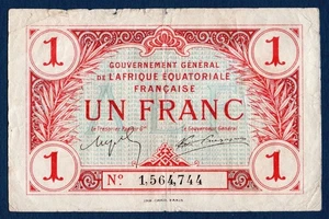 Billet 1 Franc N.D. (1917) AEF- Afrique Équatoriale Française. Colonies - Picture 1 of 2