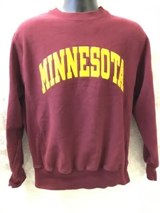 U of M Reverse Weave Minnesota Gophers Crewneck Sweatshirt SMALL single stich - Picture 1 of 13