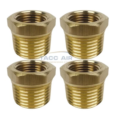 4 PC 1/2" Male x 3/8" Female Hex Reducer Bushing Adapter Pipe Reducing Fitting - Image 1 of 4
