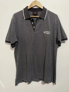 New Balance Size M Men’s Polo Shirt Striped Grey Short Sleeve Casual - Bild 1 von 9