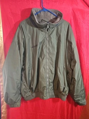 VTG Columbia Jacket Mens 2XL Green Full Zip Fleece Lined Water Resistant Pockets - Image 1 of 4