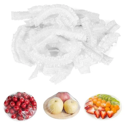 Cubierta de comida desechable de plástico 100-500 piezas cubiertas de alimentos para taza de frutero nuevo Foto 1 de 4