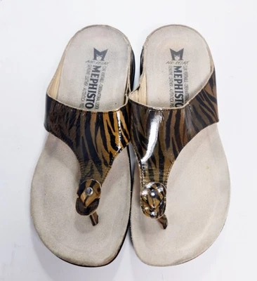 Sandalias Mephisto Air-Relax charol talla 37 EE. UU. 7 punteras lazo cómodas Foto 1 de 4