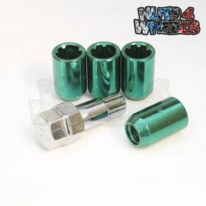 TUNER LOCKING WHEEL NUTS GREEN 12x1.25 FITS Subaru Forester - Picture 1 of 1