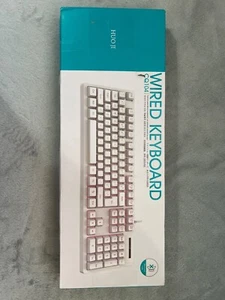 Huo Ji CQ104 Wired USB Gaming Keyboard Purple & Blue RGB Backlit Mechanical Keys - Picture 1 of 9
