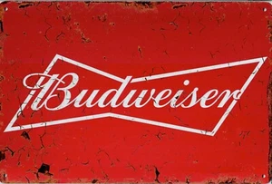 Retro Blechschild Vintage Nostalgie look 20x30cm "Budweiser" neu