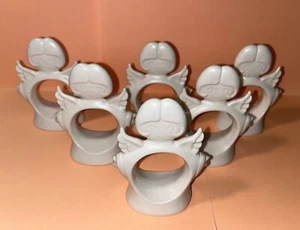 6 Standing Angel Napkin Rings/ Holders ~ Ceramic ~ 3.5" x 2.5" - Picture 1 of 9