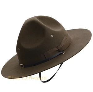 Men's Wool Sergeant Hat Military Campaign Hat Instructor Mountie Ranger Hat - Bild 1 von 10