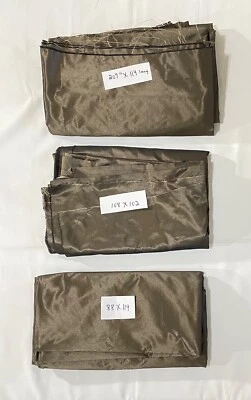 3 Large Pieces Chocolate Brown Silky Chiffon Like Drapery Lining Fabric AS IS  - Imagem 1 de 4