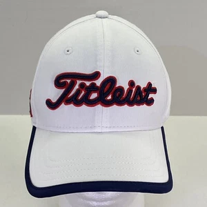 Titleist Golf Hat Adjustable White Red Blue USA Logo Cap Unisex One Size Read - Picture 1 of 15