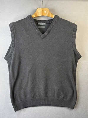 Colete masculino Lyle & Scott gola V tamanho M golfe casual ou vestido malha algodão penteado - Imagem 1 de 4