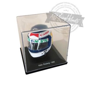 Réplique casque mini échelle Kekeke Rosberg 1985 Formule 1 F1 1:5