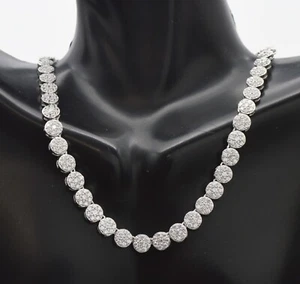 Solid 925 Sterling Silver Iced Out Tennis Necklace For Men & Women 16''-26'' - Picture 1 of 7