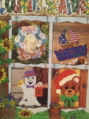 Holiday Christmas Decor Plastic Canvas Pattern Book Halloween Easter St Patrick - Image 1 of 4