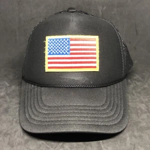 Vintage USA American Flag Patch Hat Trucker Cap Rope Hat Foam United States Used - Picture 1 of 17