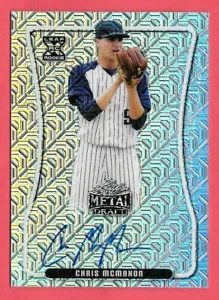 Chris McMahon 2020 Leaf Metal Draft Rookie Auto Silver Mojo - Colorado Rockies - Imagen 1 de 1