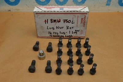 2011 F01 BMW 750LI 750I LUG NUTS LUGNUTS STUDS BLACK LOCKING LUGS WITH KEY OEM - Image 1 of 4