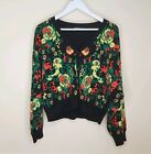 Shein Curve 1Xl Vintage Style Bright Patterned Button Cardigan Size Uk 18