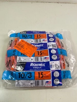 Southwire 15 ft. 10/3 Solid Romex SIMpull CU NM-B w/ Ground 63948427 - Image 1 of 4
