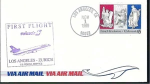 USA First Flight: SwissAir - Los Angeles to Zurich; 1989 - Picture 1 of 2