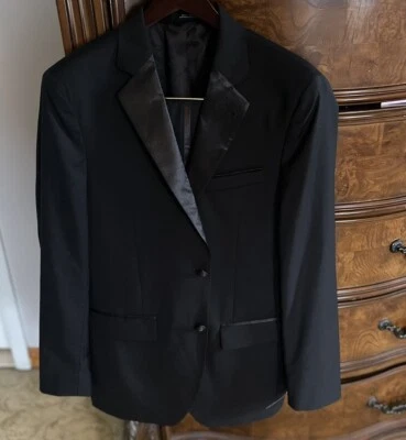Nordstrom Men's Shop Black Tuxedo Trim Fit  Suit Size 42 Regular - Image 1 of 4