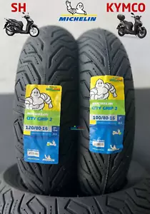 COPPIA 100/80-16 + 120/80-16 MICHELIN CITY GRIP 2 DOT 2025/24 GOMME SH 125/150 - Afbeelding 1 van 7