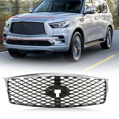 Rejilla superior delantera para Infiniti QX80 2015-2017, cromada, 62310-5ZA1A Foto 1 de 4