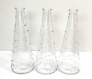 Set of 3 IKEA Emma Dafnas 7" Clear Glass Hobnail Bud Vase #15234 - Picture 1 of 8