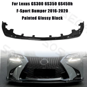 Divisores de labios de parachoques delantero negro brillante para Lexus GS350 GS450h F Sport 2016-2020 - Imagen 1 de 9