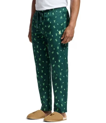 Nuevo pantalón de pijama para hombre Psycho Bunny Telluride Allover Bunny tejido de algodón Foto 1 de 4