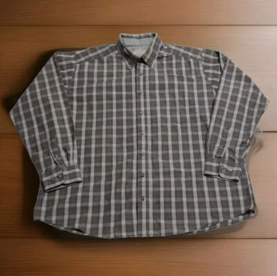 Camisa PANHANDLE Para Hombre XL Marrón Tuf Cooper Performance Western Manga Larga Cuadros Foto 1 de 4