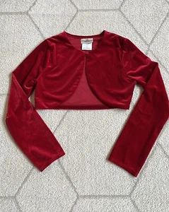 Rare Edition Red Velvet Girls Cropped Cardigan Topper Size Girls 14 EUC - Picture 1 of 8