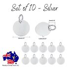 Blank Charm Tag Disc Circle Metal Stamp Blank Charm Round Flat Silver Brass 12mm