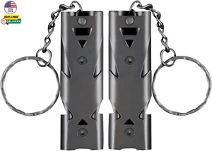 2PCS Emergency Whistle Safety Survival Whistle with Lanyard Keychain Outdoor Hot - Picture 1 of 7