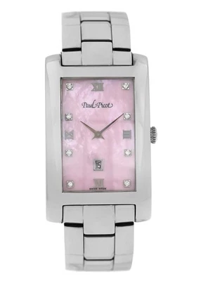 Paul Picot American Bridge 4076 Diamonds Pink MOP Dial Steel 26.5MM Lady Quartz - Image 1 of 4