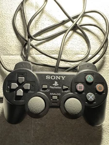 Sony Playstation 2 (PS2) DUALSHOCK 2 Black WIRED Controller SCPH-10010 - Picture 1 of 5