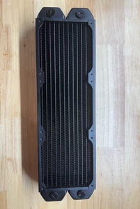 Alphacool NexXxoS UT60 Full Copper Dual-Flow 360mm Radiator, Triple Fan, Black - Picture 1 of 5